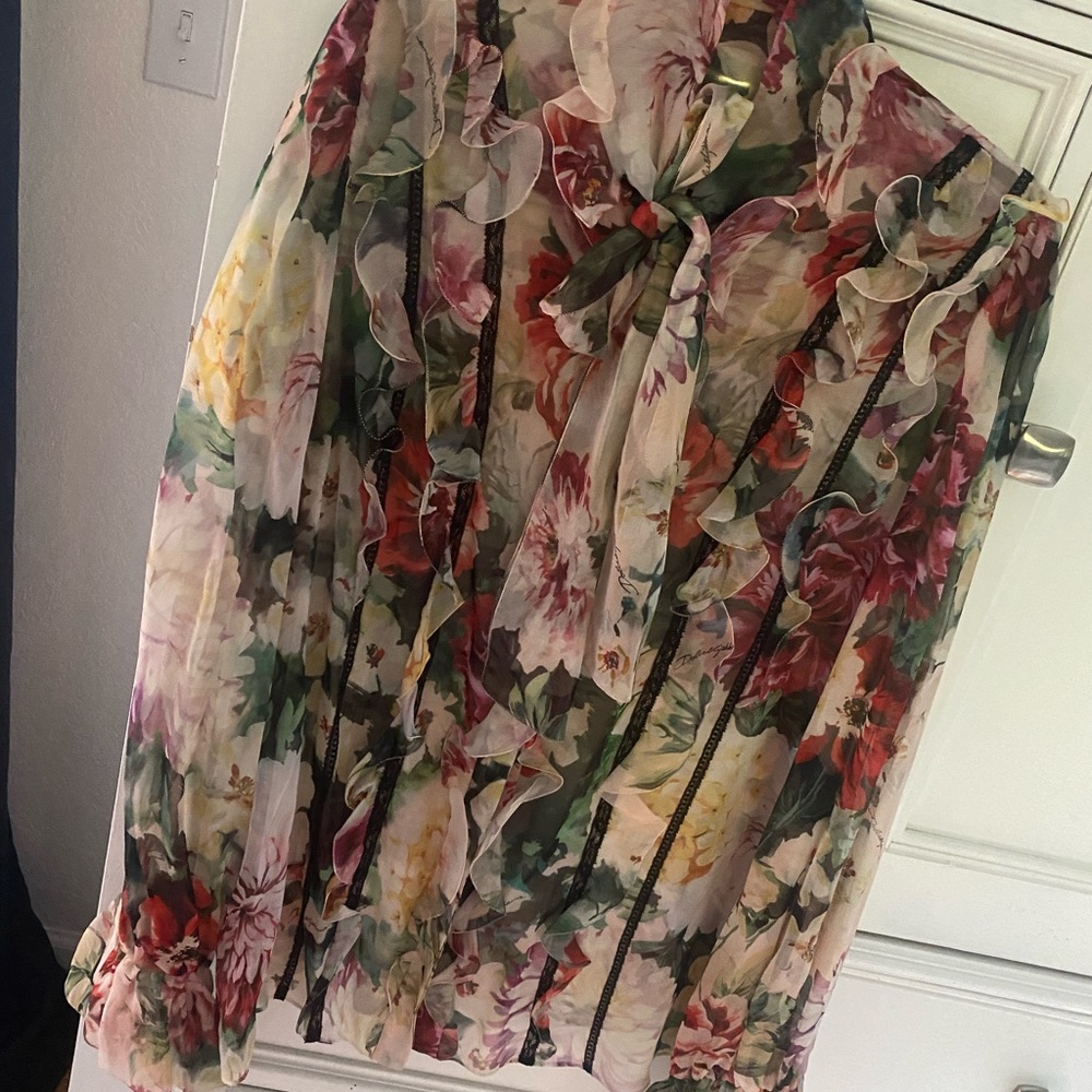 Dolce and Gabbana floral sheer blouse